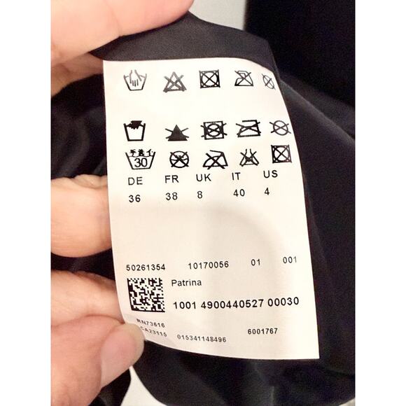 Hugo Boss Notch Lapel Belted Double Breasted Trench Coat Black Women's Size 4 - Picture 4 of 4